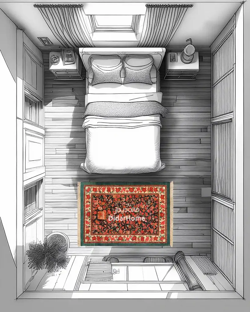 فرش دستباف بیجار طرح هزارگل ذرع و نیم