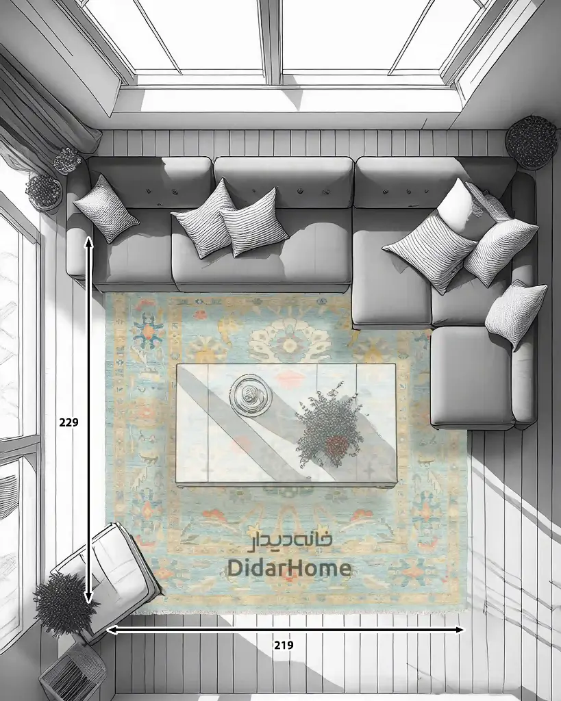 فرش دستباف سلطان آباد طرح افشان شش متری (زیگلر محل)