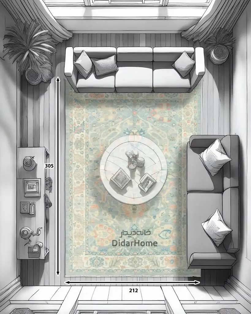 فرش دستباف سلطان آباد طرح افشان شش متری (زیگلر محل)