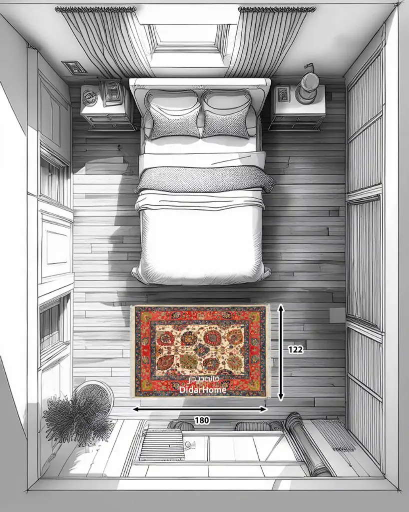 فرش دستباف تبریز  ۴۵ رج طرح افشان ذرع و نیم