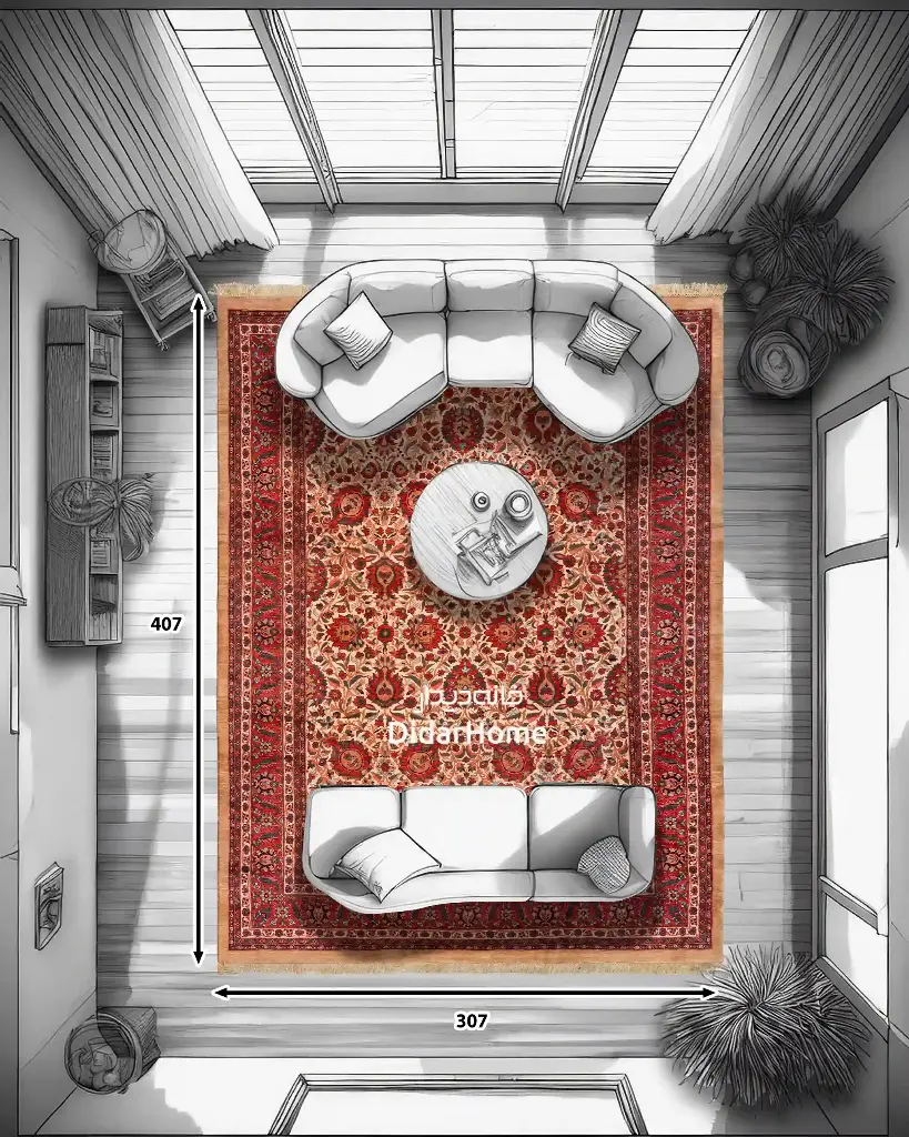 فرش دستباف بیجار طرح افشان دوازده متری