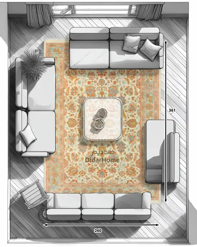 فرش دستباف سلطان آباد طرح افشان نه متری (زیگلر محل)