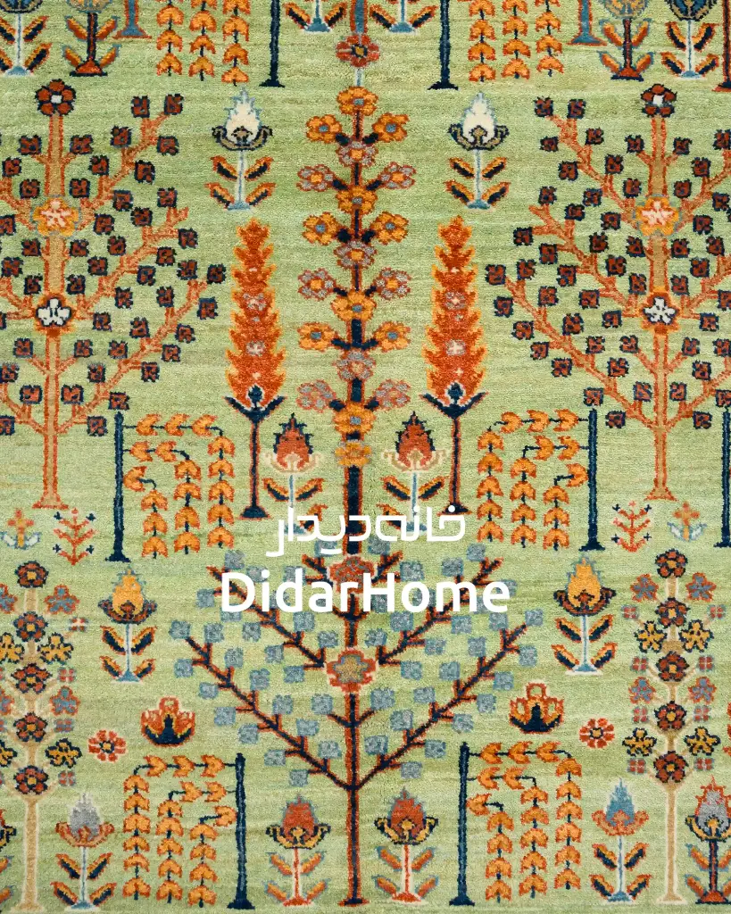 فرش دستباف قشقایی طرح درخت زندگی نه متری