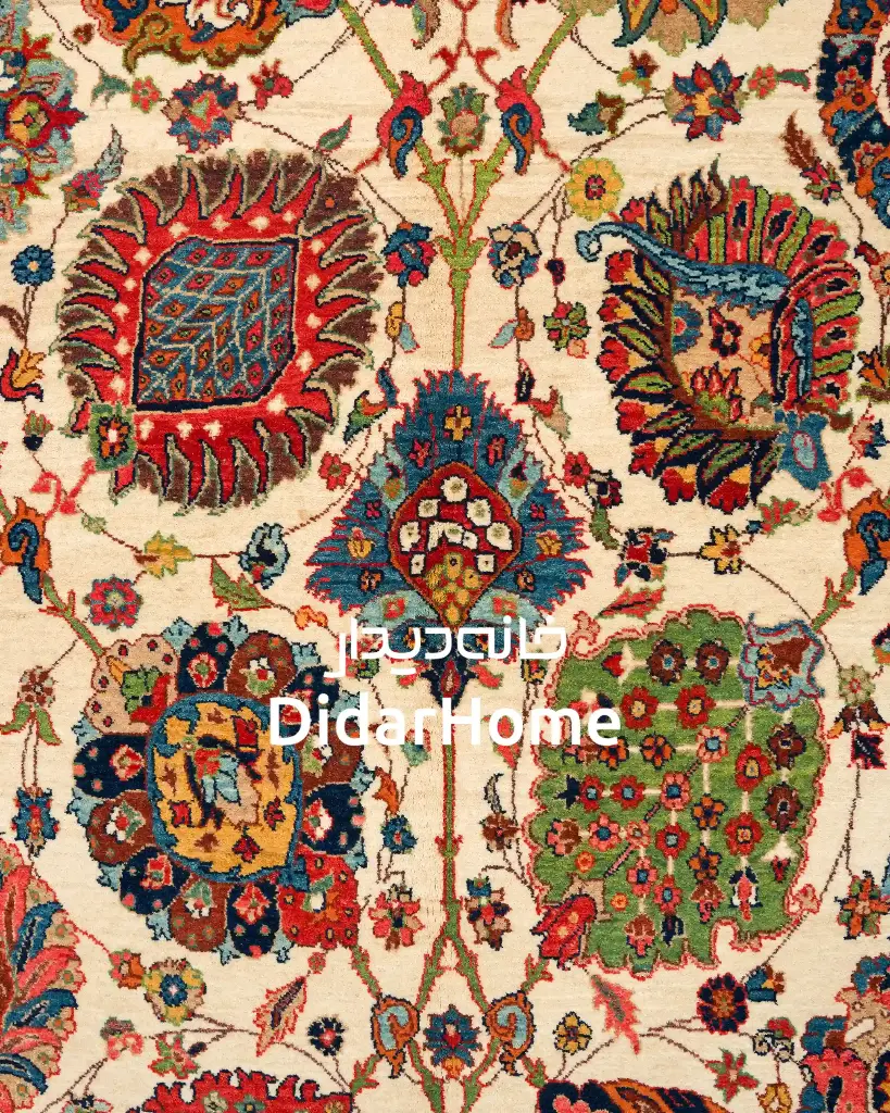 فرش دستباف تبریز  ۴۵ رج طرح افشان ذرع و نیم