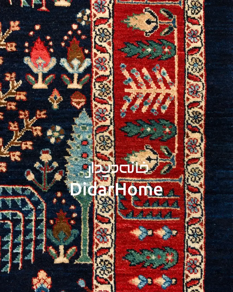 فرش دستباف قشقایی طرح درخت زندگی سه متری