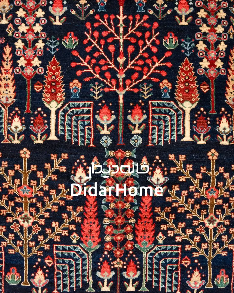 فرش دستباف قشقایی طرح درخت زندگی سه متری