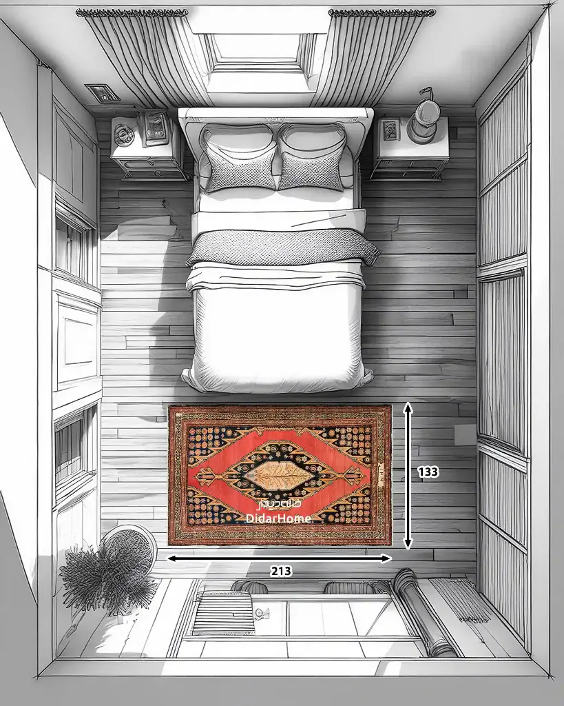 فرش دستباف آنتیک مزلقان طرح ترنجی سه متری