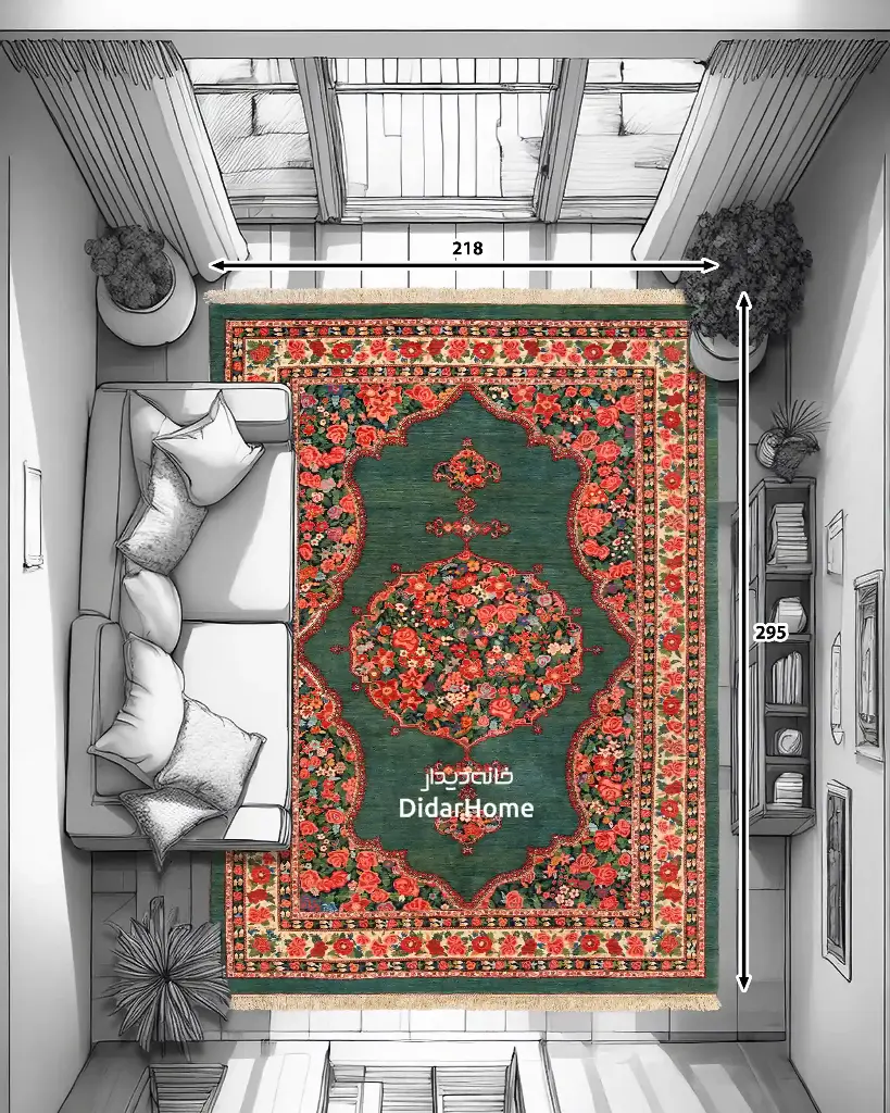 فرش دستباف بیجار طرح هزارگل شش متری