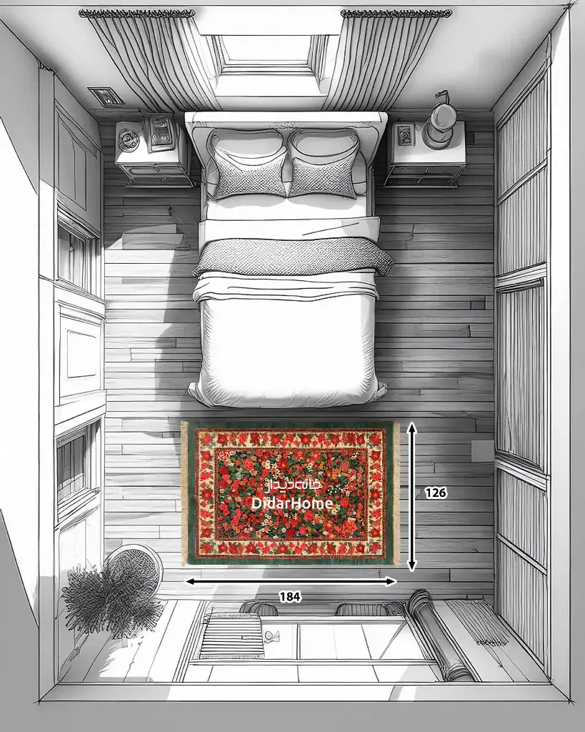 فرش دستباف بیجار طرح هزارگل ذرع و نیم