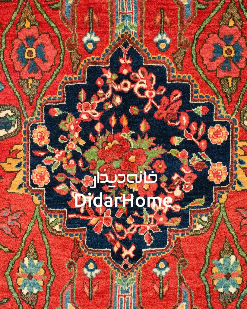 فرش دستباف بیجار طرح ترنجی ریزباف ذرع و نیم