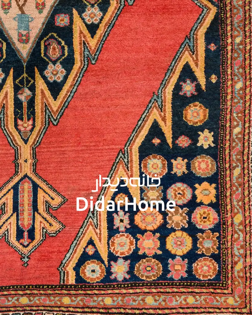 فرش دستباف آنتیک مزلقان طرح ترنجی سه متری