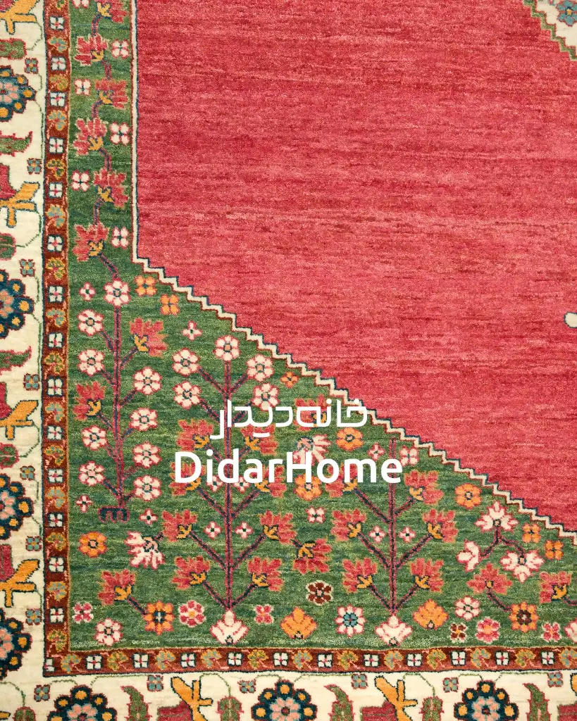 فرش دستباف قشقایی طرح ترنجی شش متری