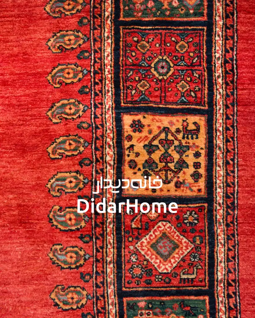 فرش دستباف قشقایی طرح کفساده سه متری