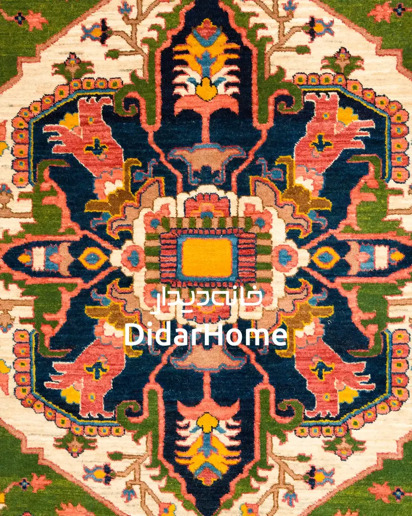 فرش دستباف هریس طرح ترنجی شش متری