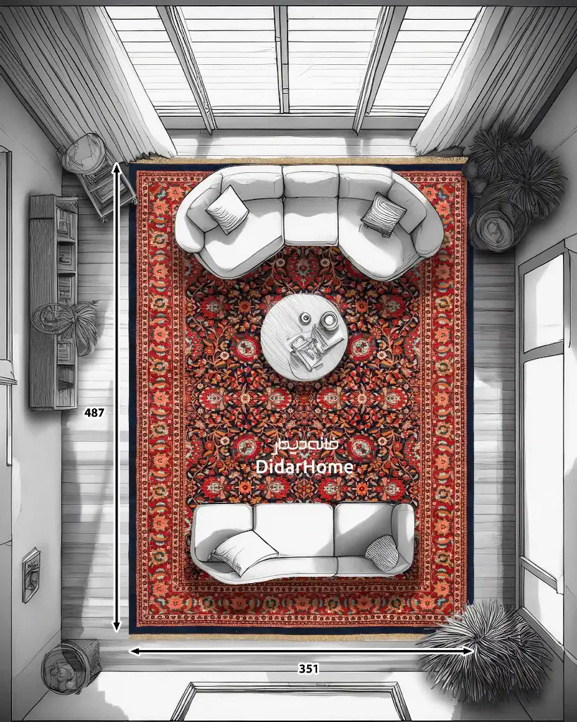 فرش دستباف بیجار طرح افشان هفده متری