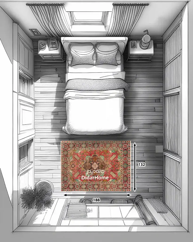 فرش دستباف مدرن تبریز طرح ترنجی ذرع و نیم