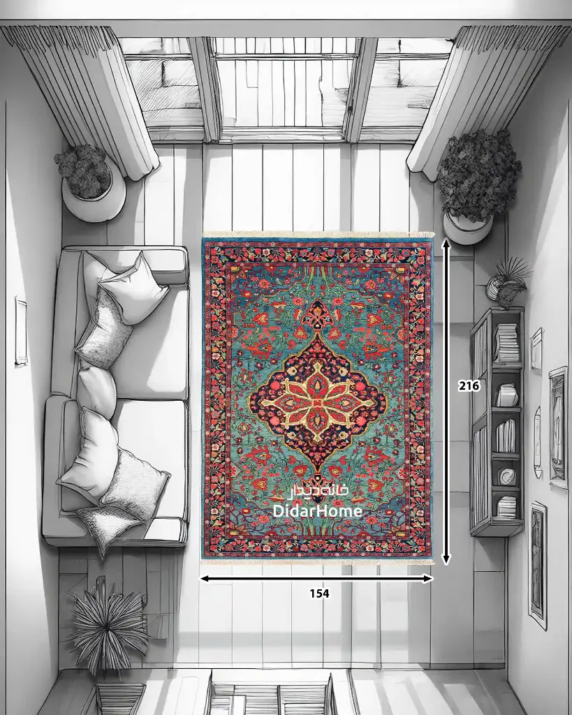 فرش دستباف بیجار گروس طرح ترنجی سه متری