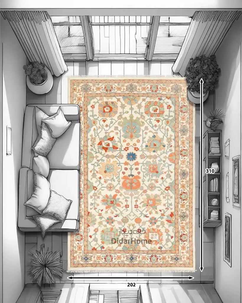 فرش دستباف سلطان آباد طرح افشان شش متری (زیگلر محل)