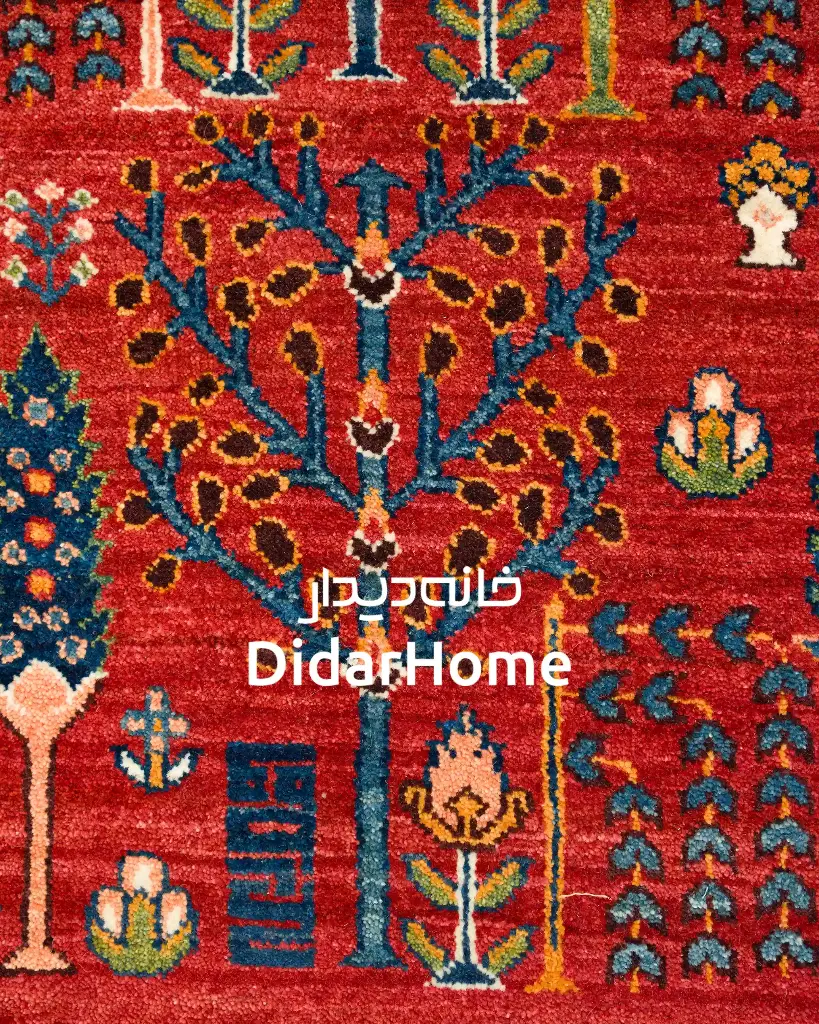 فرش دستباف قشقایی طرح درخت زندگی نه متری