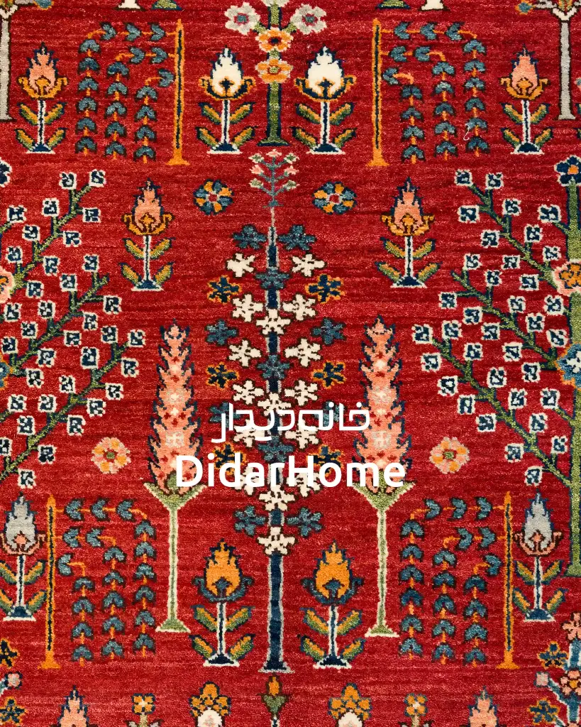 فرش دستباف قشقایی طرح درخت زندگی نه متری