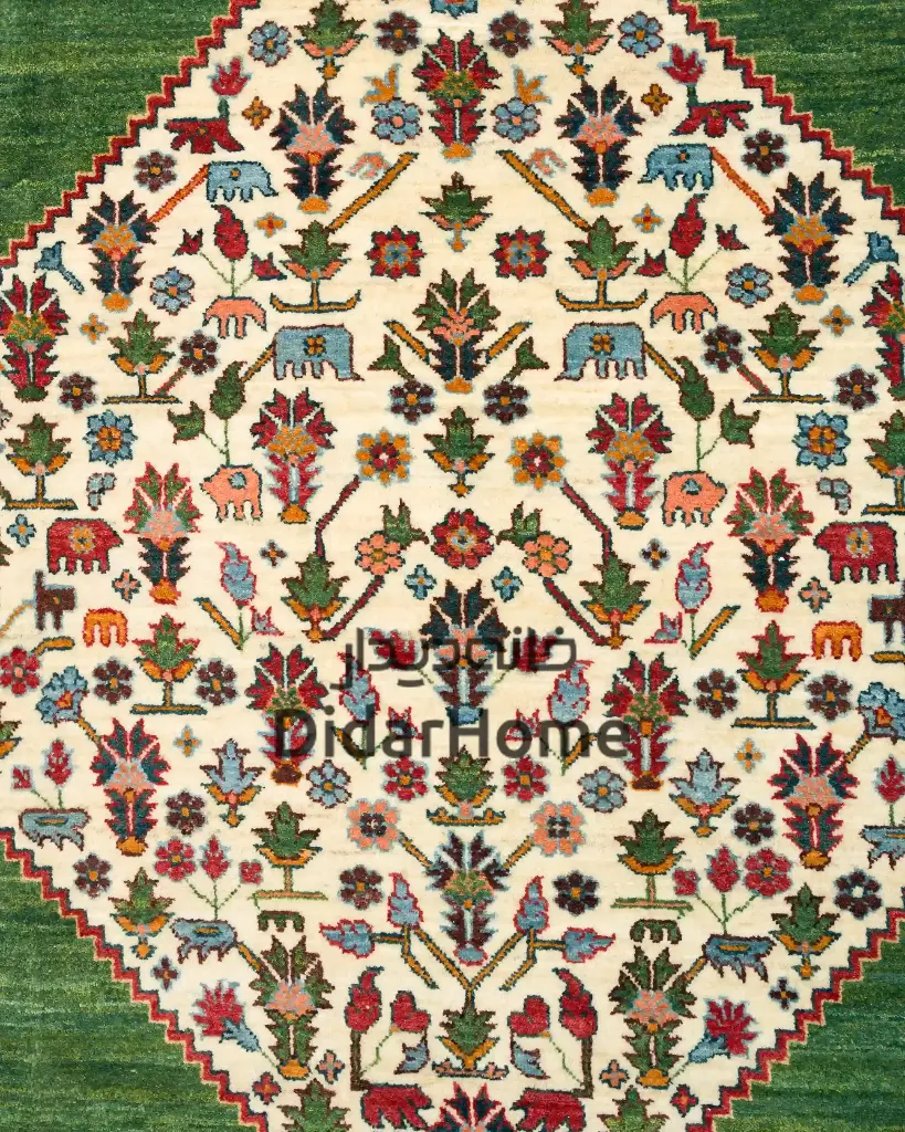 فرش دستباف قشقایی طرح ترنجی شش متری