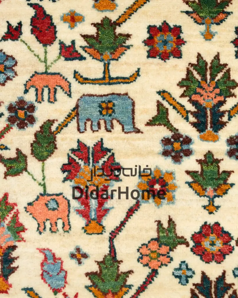 فرش دستباف قشقایی طرح ترنجی شش متری