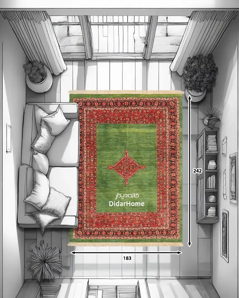 فرش دستباف قشقایی طرح ترنجی ۴/۴۳ متری