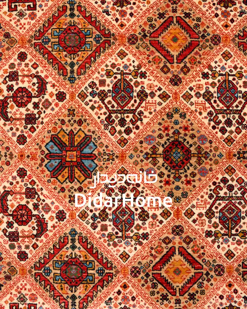 فرش دستباف قشقایی طرح خشتی نه متری