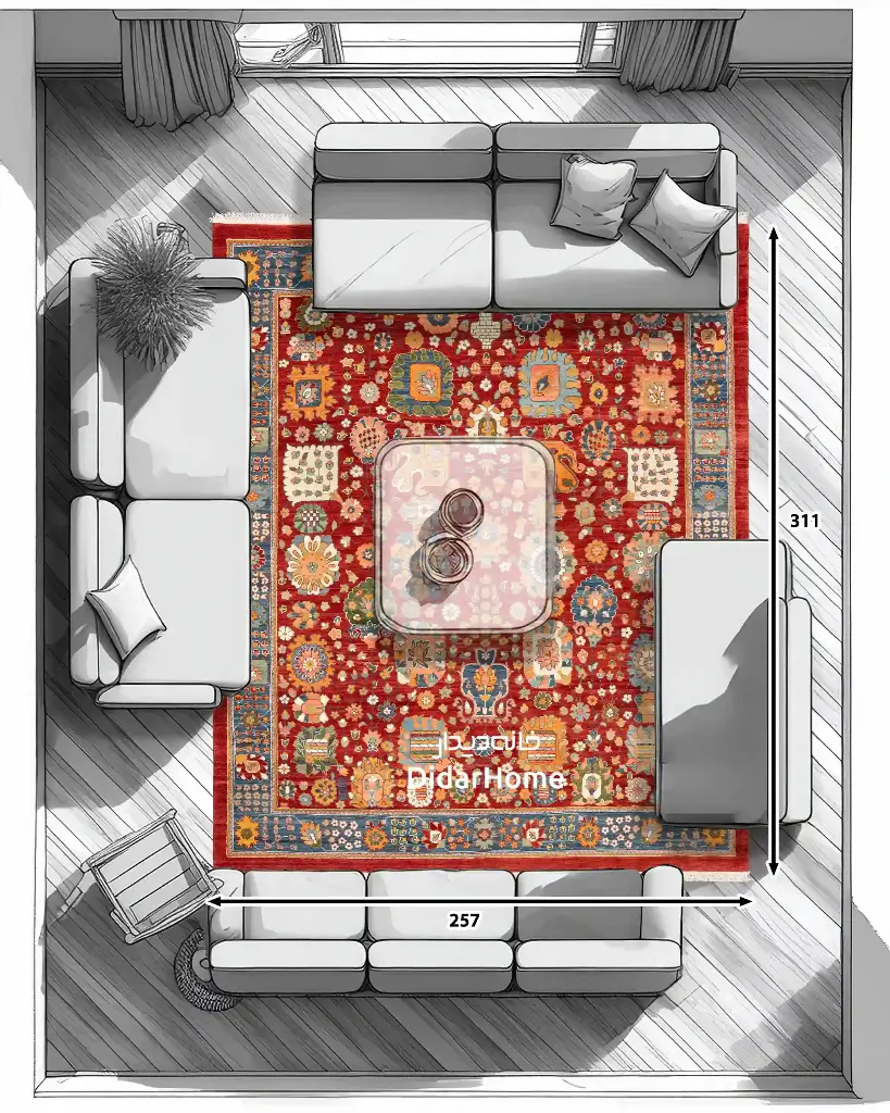 فرش دستباف کرمان طرح افشان ۷/۹۹ متری