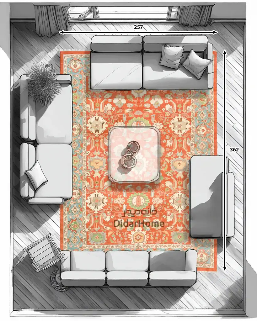 فرش دستباف سلطان آباد طرح افشان ۹/۳۰ متری