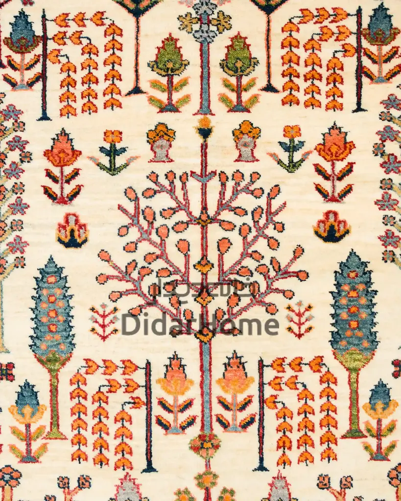 فرش دستباف قشقایی طرح درخت زندگی ۶/۳۶ متری