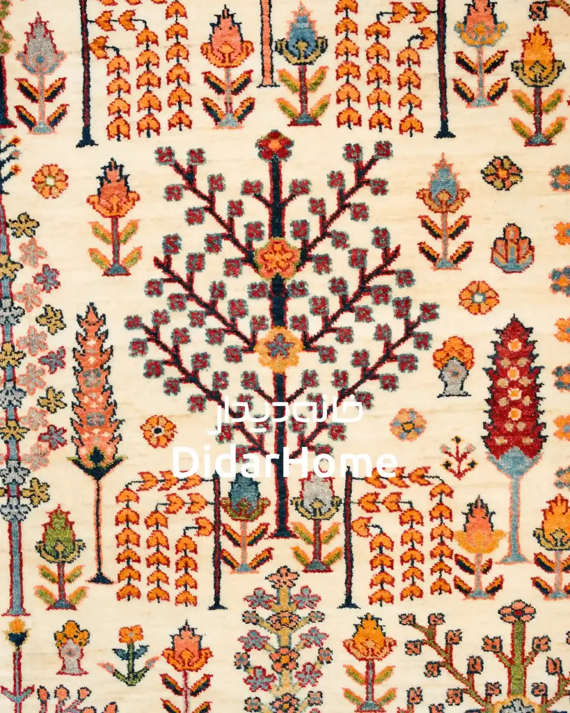 فرش دستباف قشقایی طرح درخت زندگی ۶/۳۶ متری
