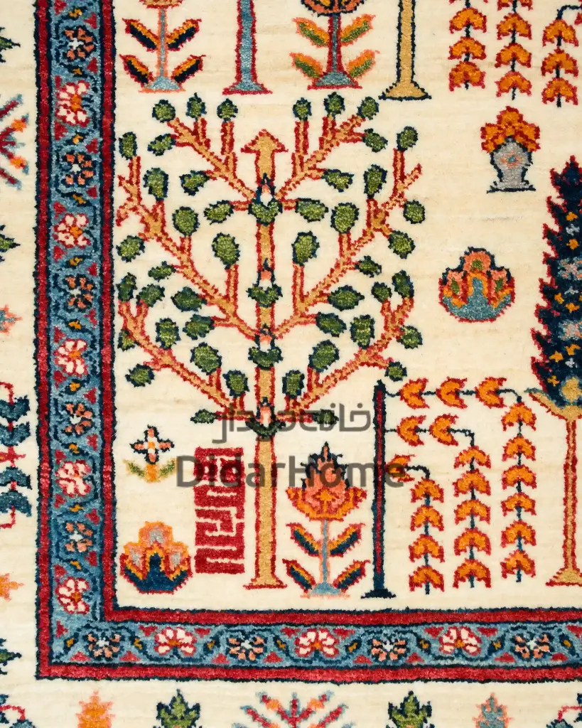 فرش دستباف قشقایی طرح درخت زندگی ۶/۳۶ متری