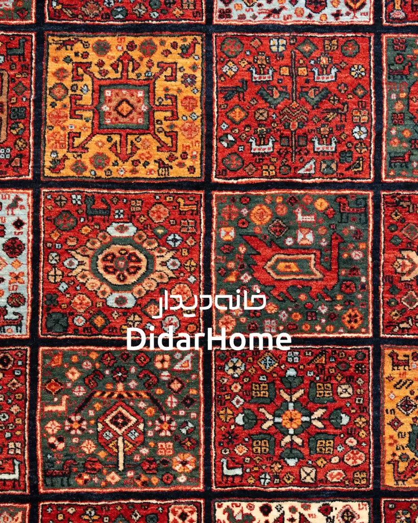 فرش دستباف قشقایی طرح خشتی ۴/۹۳ متری