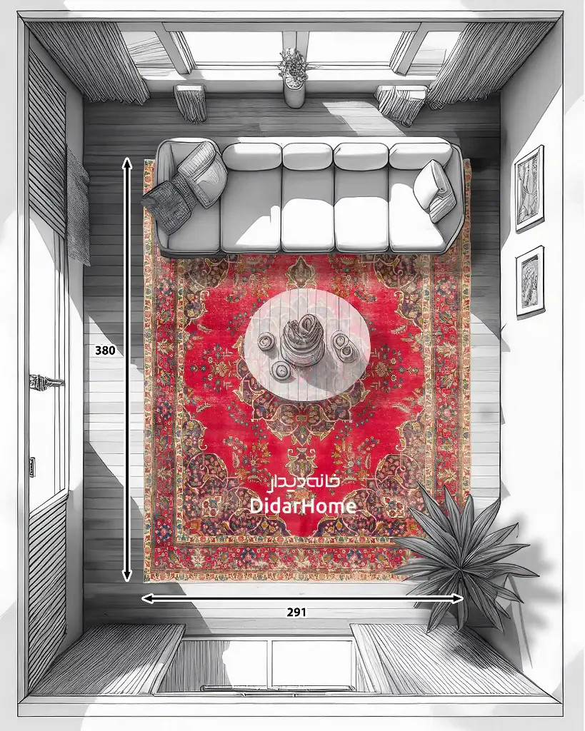 فرش دستباف مدرن تبریز طرح ترنجی ۱۱/۰۶ متری