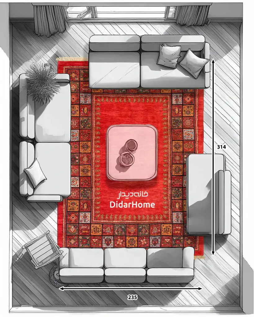 فرش دستباف قشقایی طرح کفساده ۷/۳۸ متری
