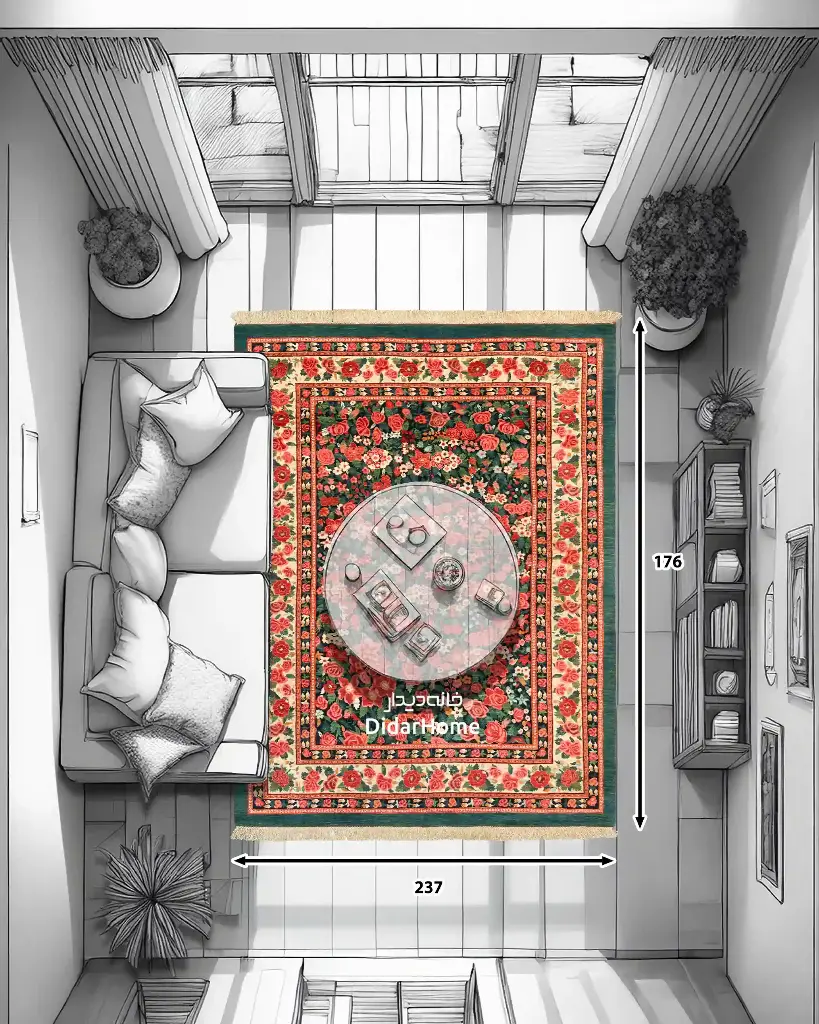 فرش دستباف بیجار طرح هزارگل ۴/۱۷ متری