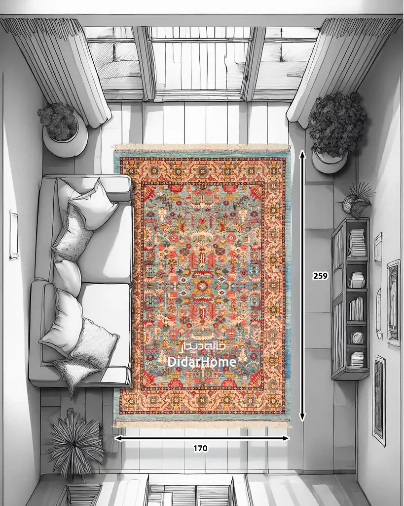 فرش دستباف هریس طرح افشان ۴/۴۰ متری