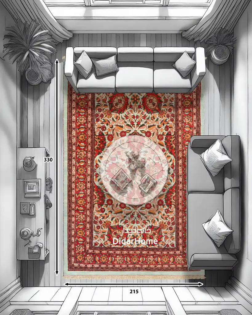 فرش دستباف بیجار طرح افشان ۷/۰۹ متری