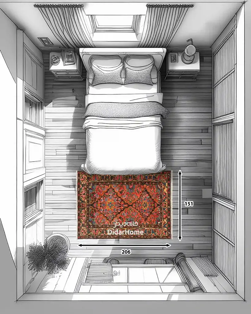 فرش دستباف آنتیک بختیاری طرح ترنجی ۳/۱۱ متری