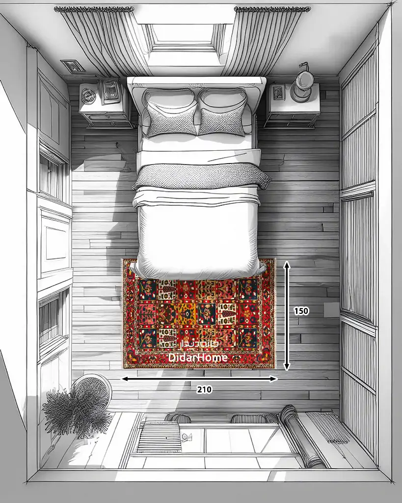 فرش دستباف آنتیک بختیاری طرح خشتی ۳/۱۵ متری