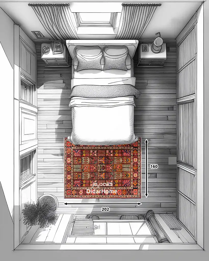 فرش دستباف آنتیک بختیاری طرح خشتی ۳/۲۳ متری