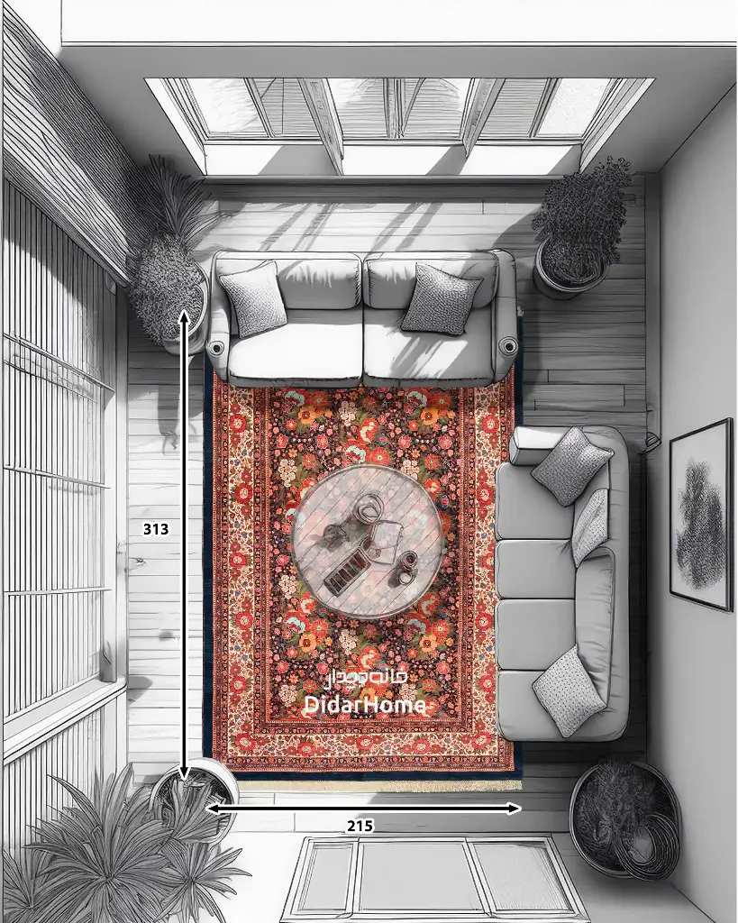 فرش دستباف بیجار طرح افشان ۶/۷۷ متری