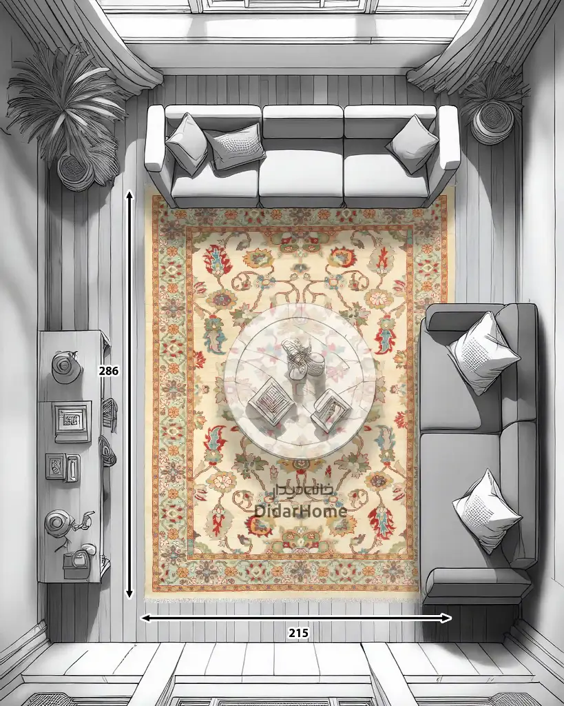 فرش دستباف سلطان آباد طرح افشان ۶/۱۵ متری (زیگلر محل)