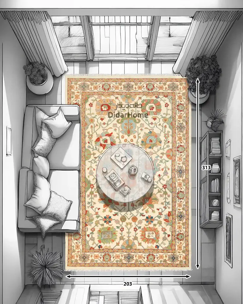 فرش دستباف سلطان آباد طرح افشان ۶/۳۵ متری (زیگلر محل)