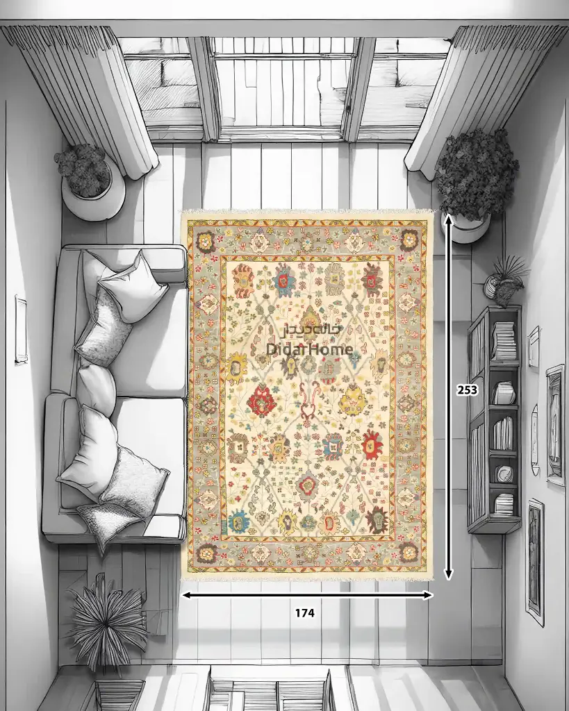 فرش دستباف سلطان آباد طرح افشان ۴/۴۰ متری (زیگلر محل)