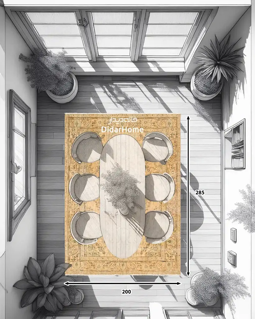 فرش دستباف مدرن تبریز طرح ترنجی۵/۷۰ متری