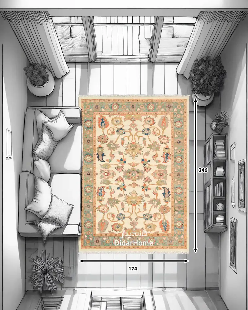 فرش دستباف سلطان آباد طرح افشان ۴/۲۸ متری (زیگلر محل)