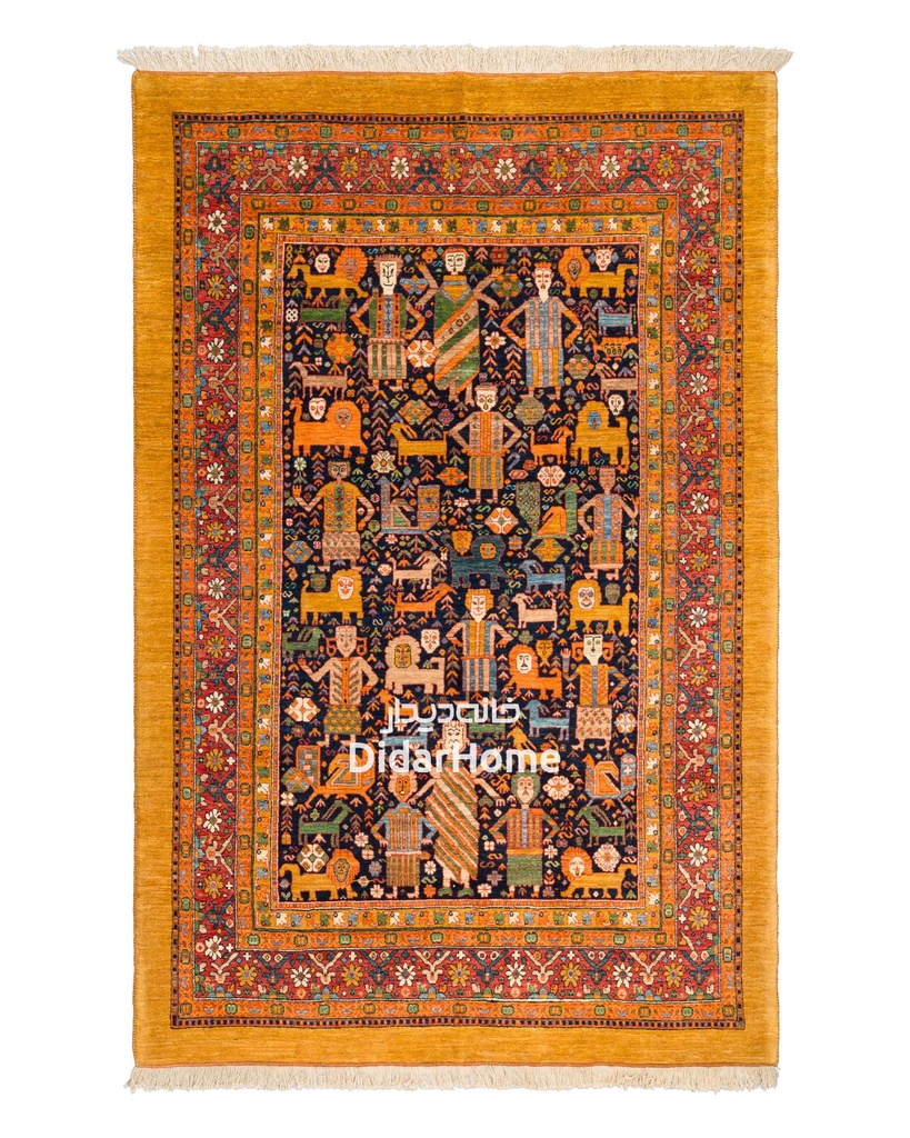 فرش دستباف قشقایی طرح افشان چهار متری