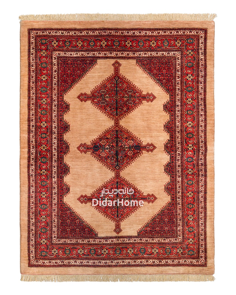 فرش دستباف قشقایی طرح ترنجی ۳/۱۵ متری